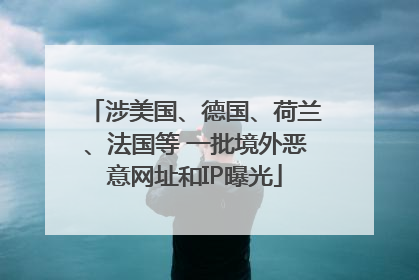 涉美国、德国、荷兰、法国等 一批境外恶意网址和IP曝光